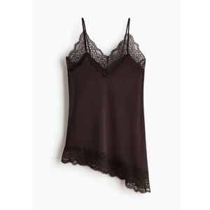 Lace Trimmed Camisole Asymmetric Tank